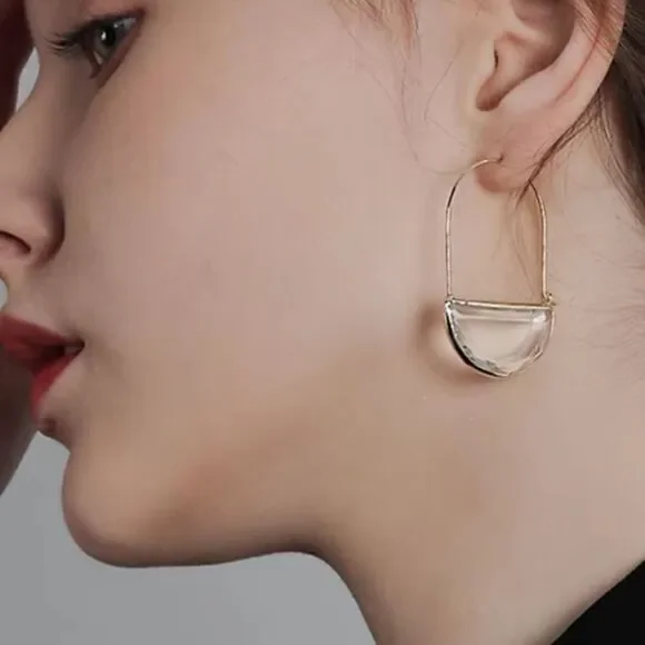 Clear hoop earrings A223 - Picture 1 of 4